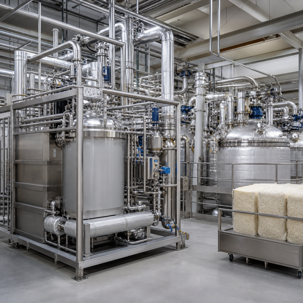 Closed glacial acetic acid feed and recovery system in a cellulose acetate production plant