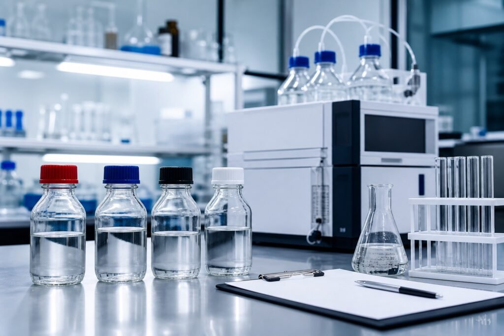 Laboratory quality control for glacial acetic acid purity and grades