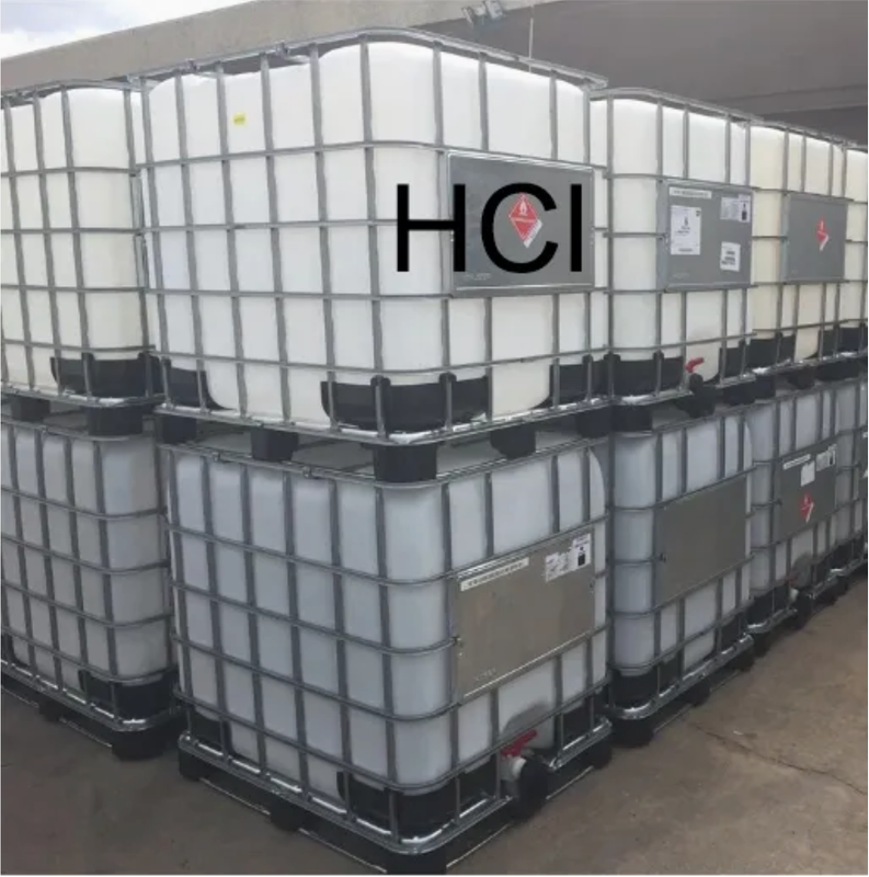 Hydrochloric acid 31 to 37 percent IBC containers supplied by Qingdao Hiacid