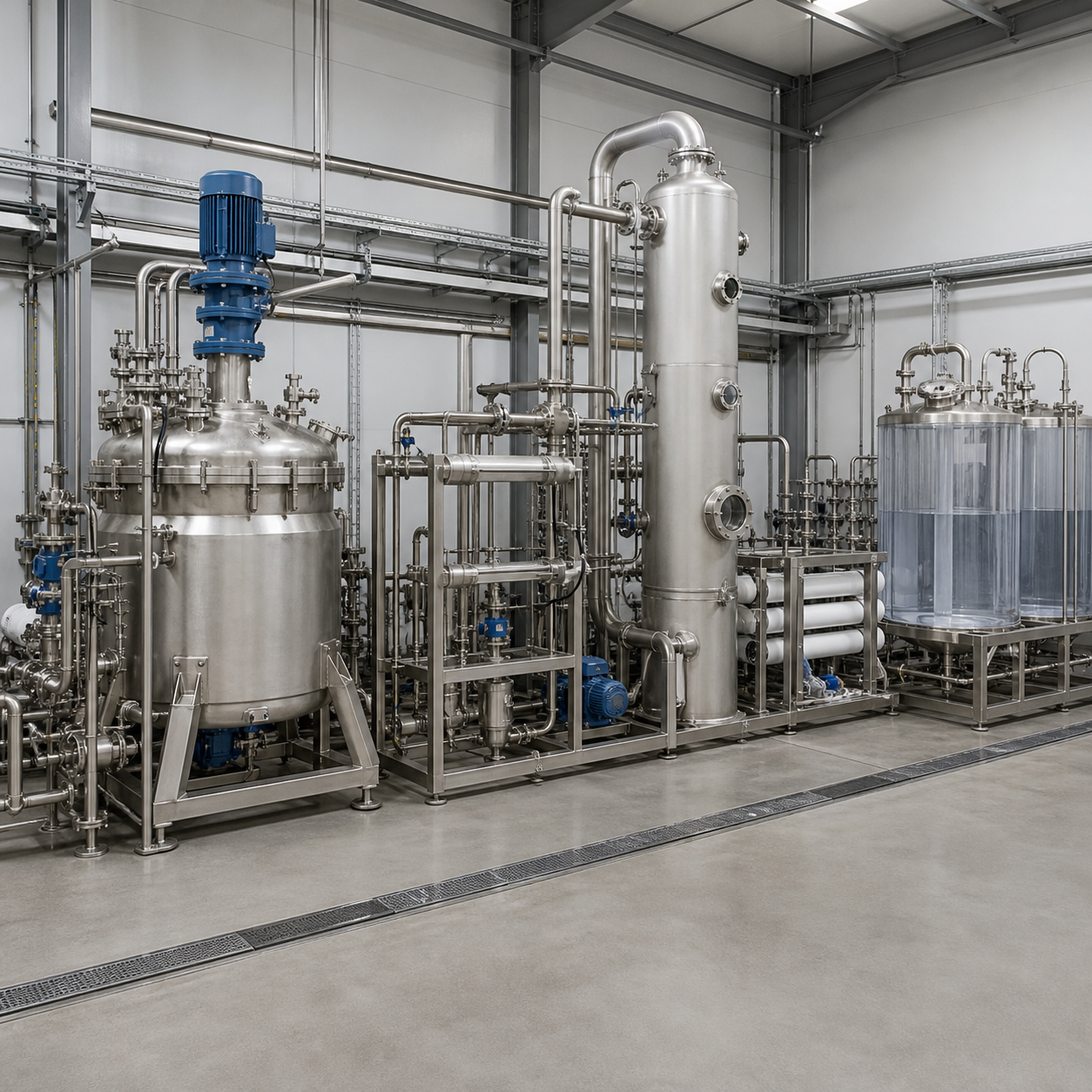 Closed nitric acid reactor and scrubber line producing purified industrial metal nitrate solution
