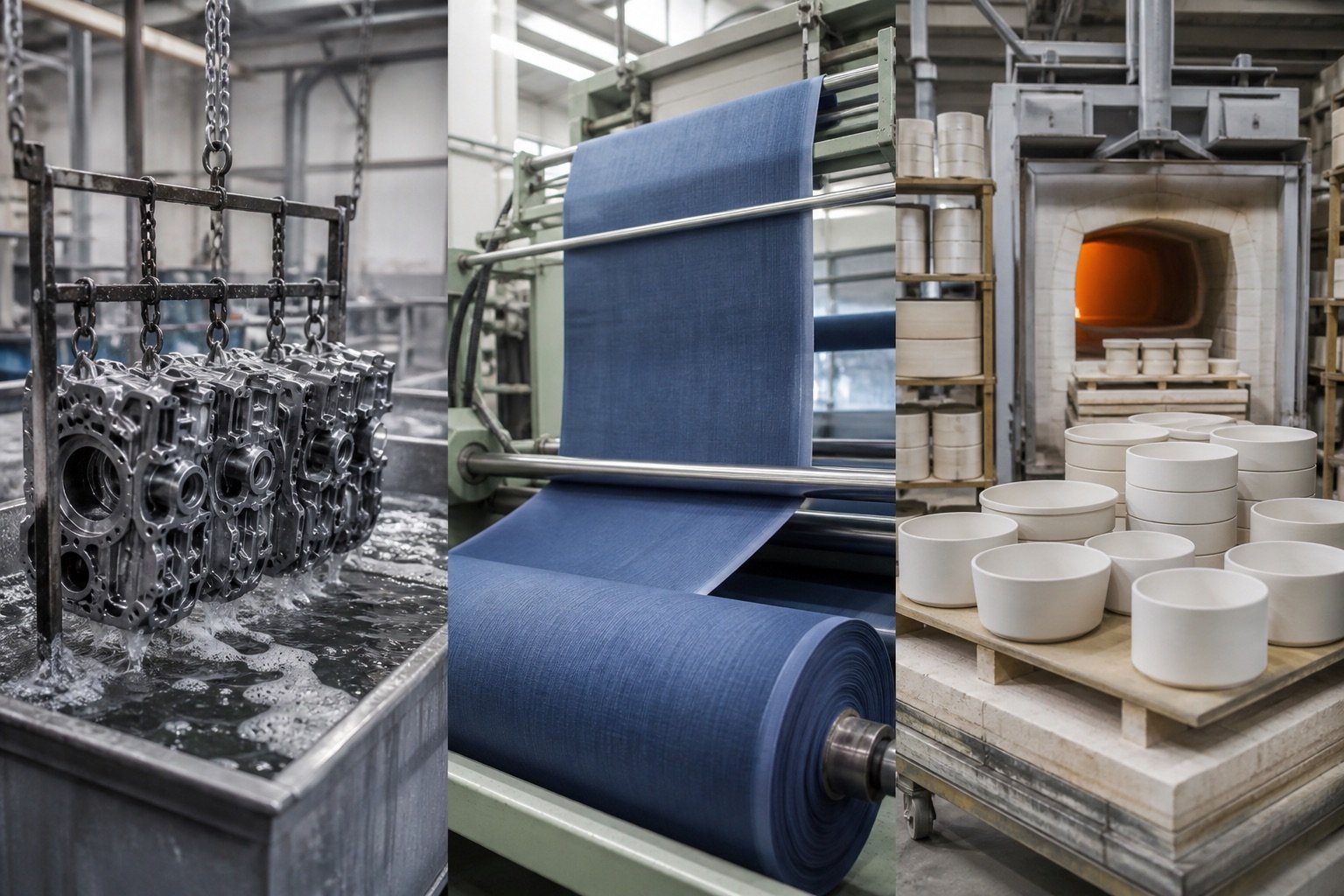 Metal textile and ceramic industrial applications of oxalic acid