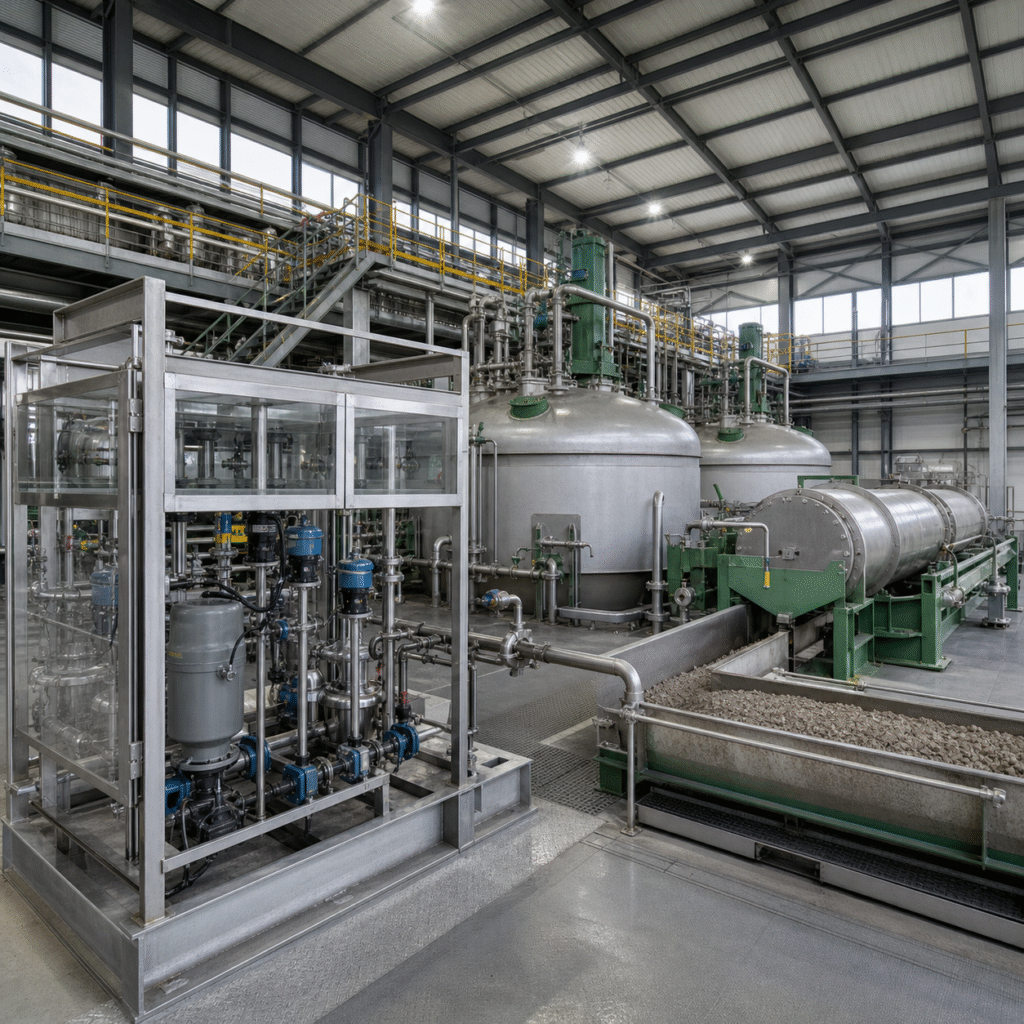 Sulfuric acid feed system connected to a phosphate fertilizer reaction and filtration plant