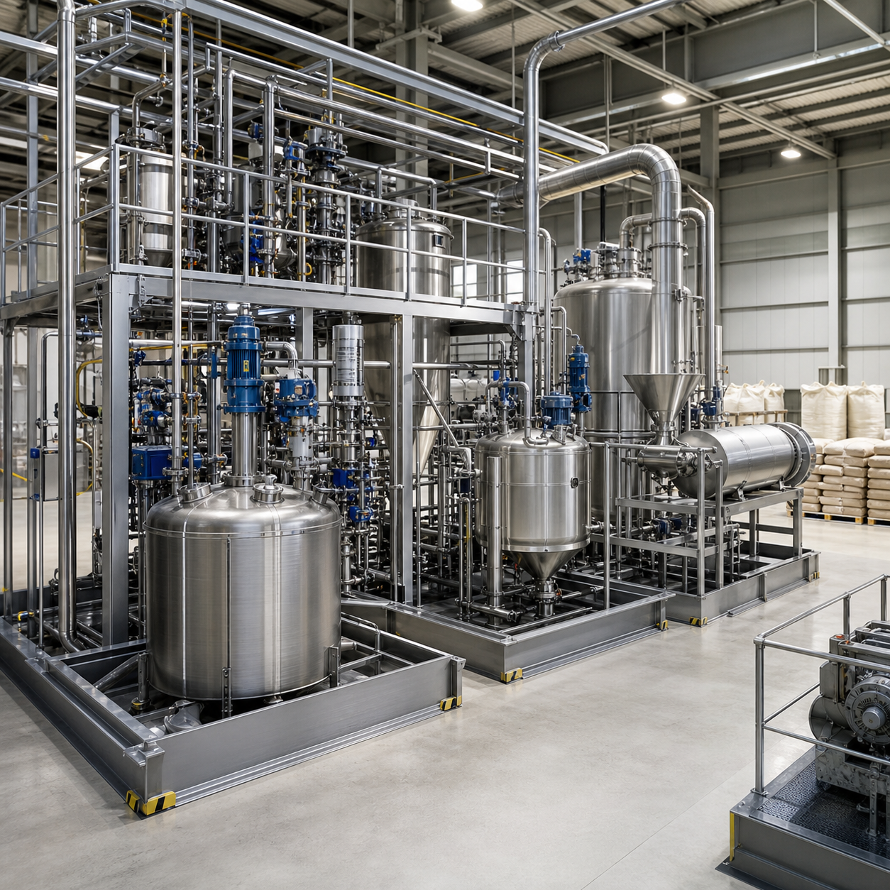 Formic acid neutralization and calcium formate crystallization line for cement additives