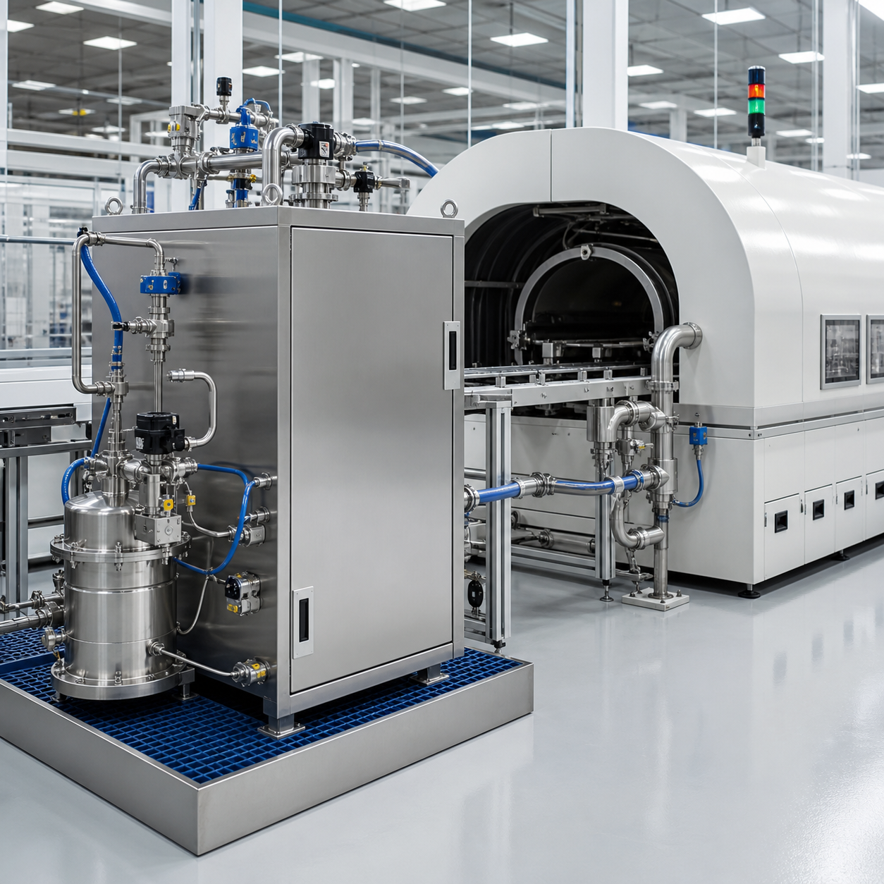 Closed formic acid vapor delivery system beside an electronics vacuum reflow furnace