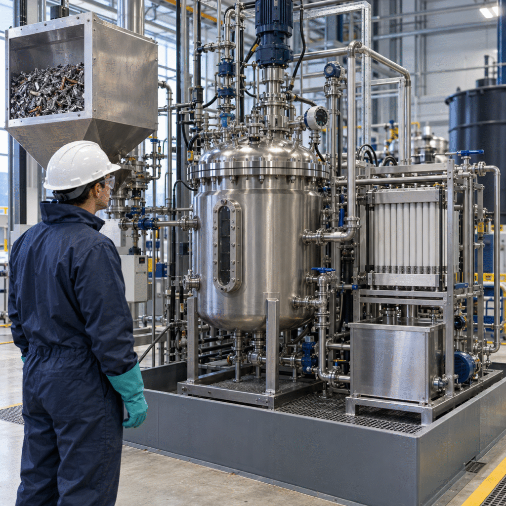 Closed formic acid hydrometallurgy pilot system for rare-earth recovery from end-of-life magnets