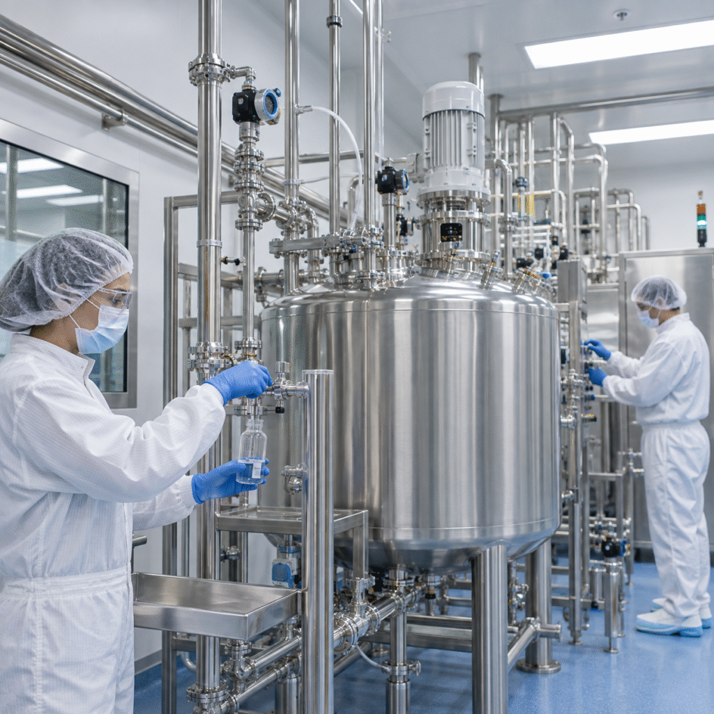 GMP pharmaceutical buffer preparation vessel supplied with high-purity glacial acetic acid