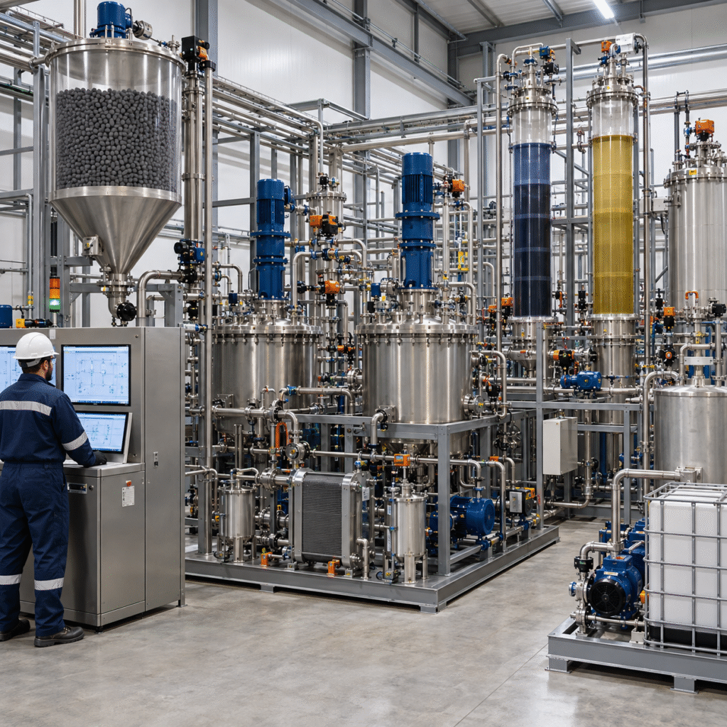 Closed hydrochloric acid pilot plant recovering metals from spent hydroprocessing catalyst
