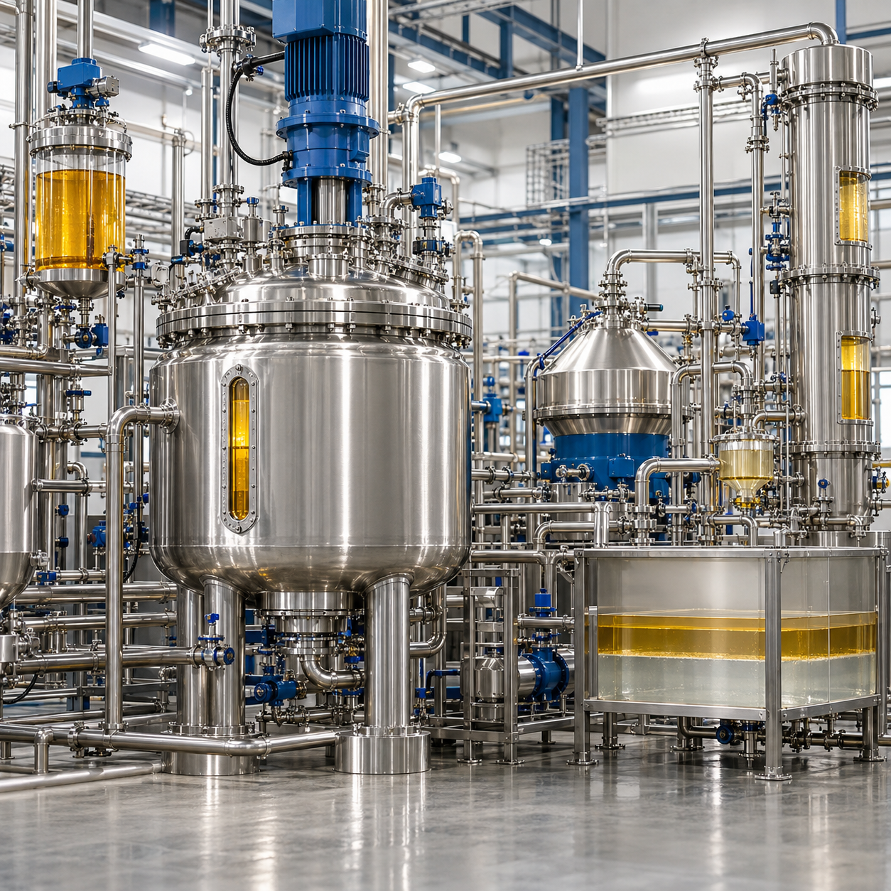 Epoxidized soybean oil production line with controlled hydrogen peroxide dosing and separation