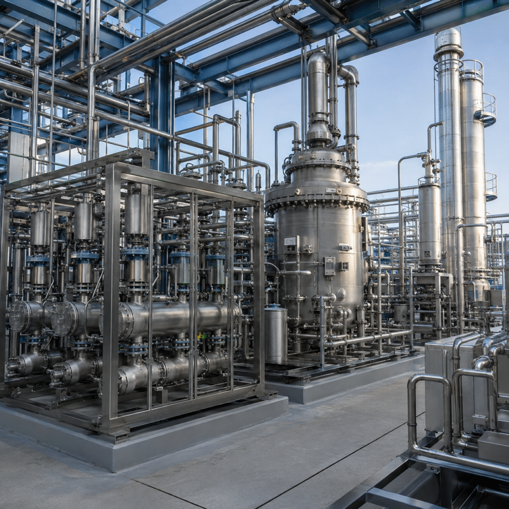Sealed nitric acid metering and continuous nitration equipment at a nitrobenzene plant