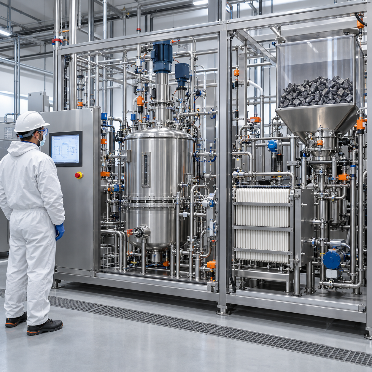 Closed nitric acid hydrometallurgy pilot for recycling end-of-life NdFeB magnets