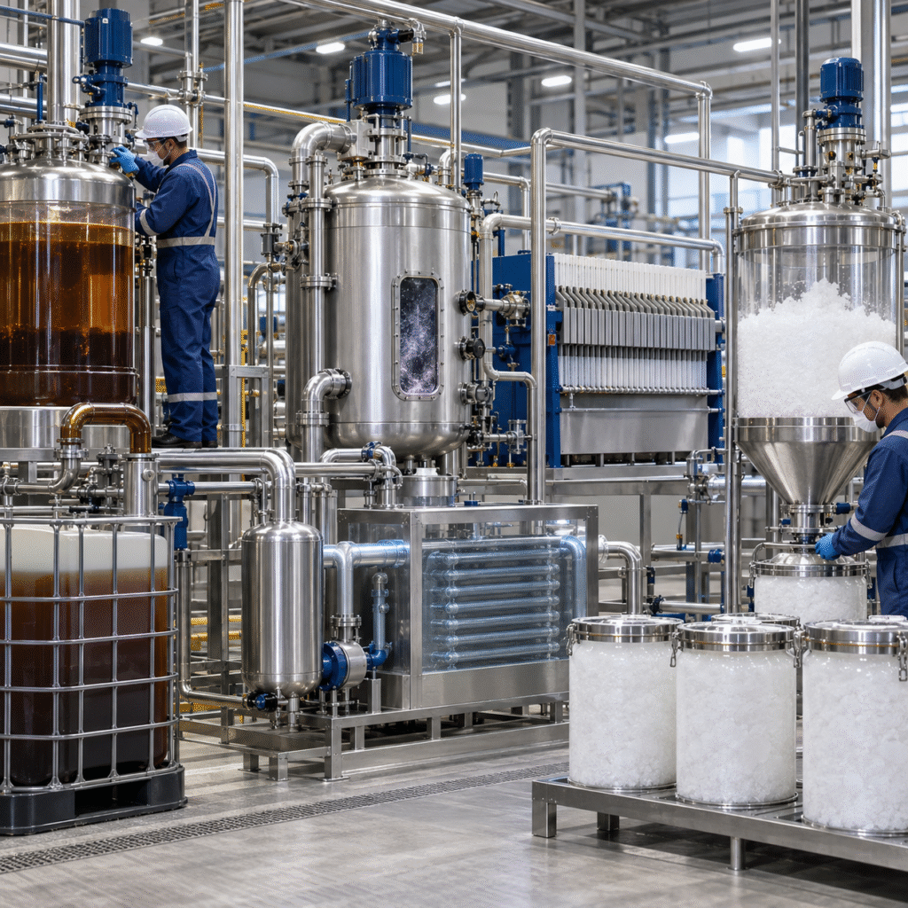 Closed-loop oxalic acid recovery system treating high-iron liquor with filtration and crystallization