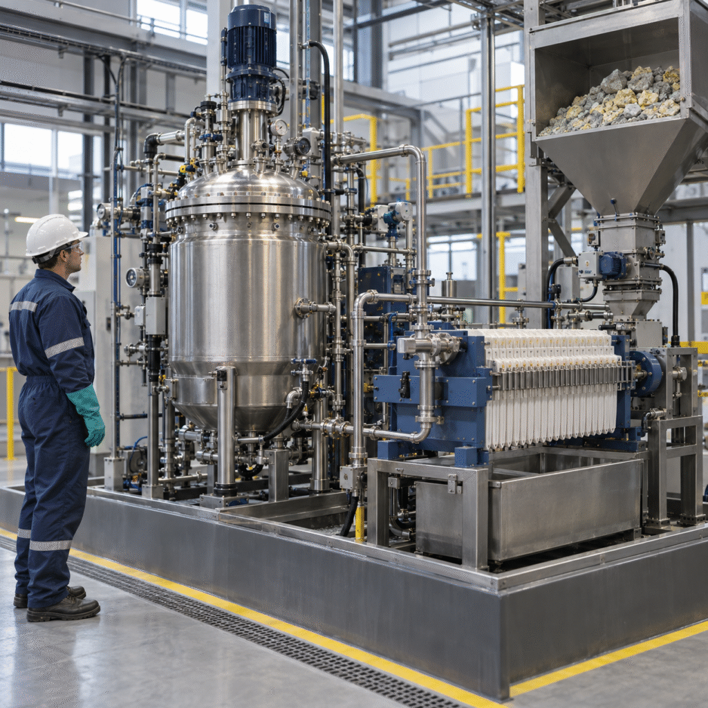 Closed hydrometallurgy pilot plant evaluating oxalic acid for tungsten recovery from scheelite