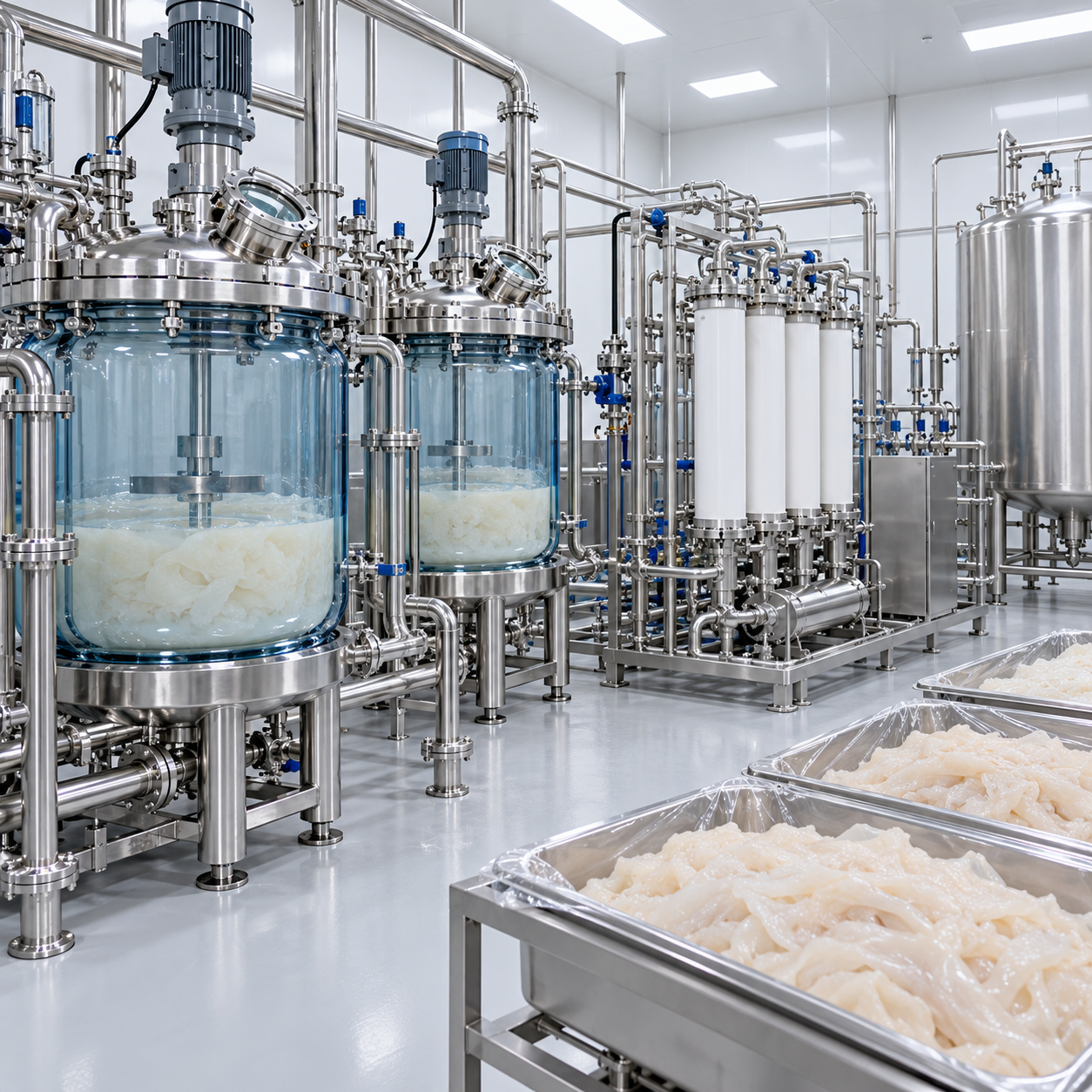 Hygienic closed pilot plant using formic acid pretreatment for collagen peptide production