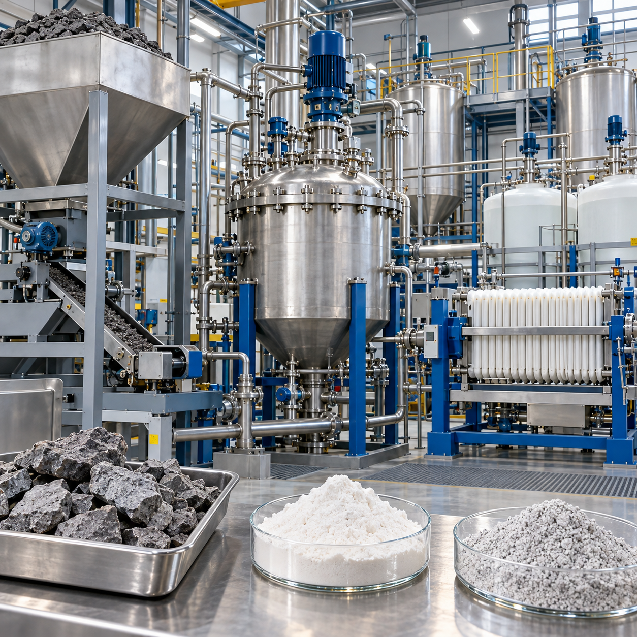 Closed pilot extracting alumina from calcined coal gangue with hydrochloric acid