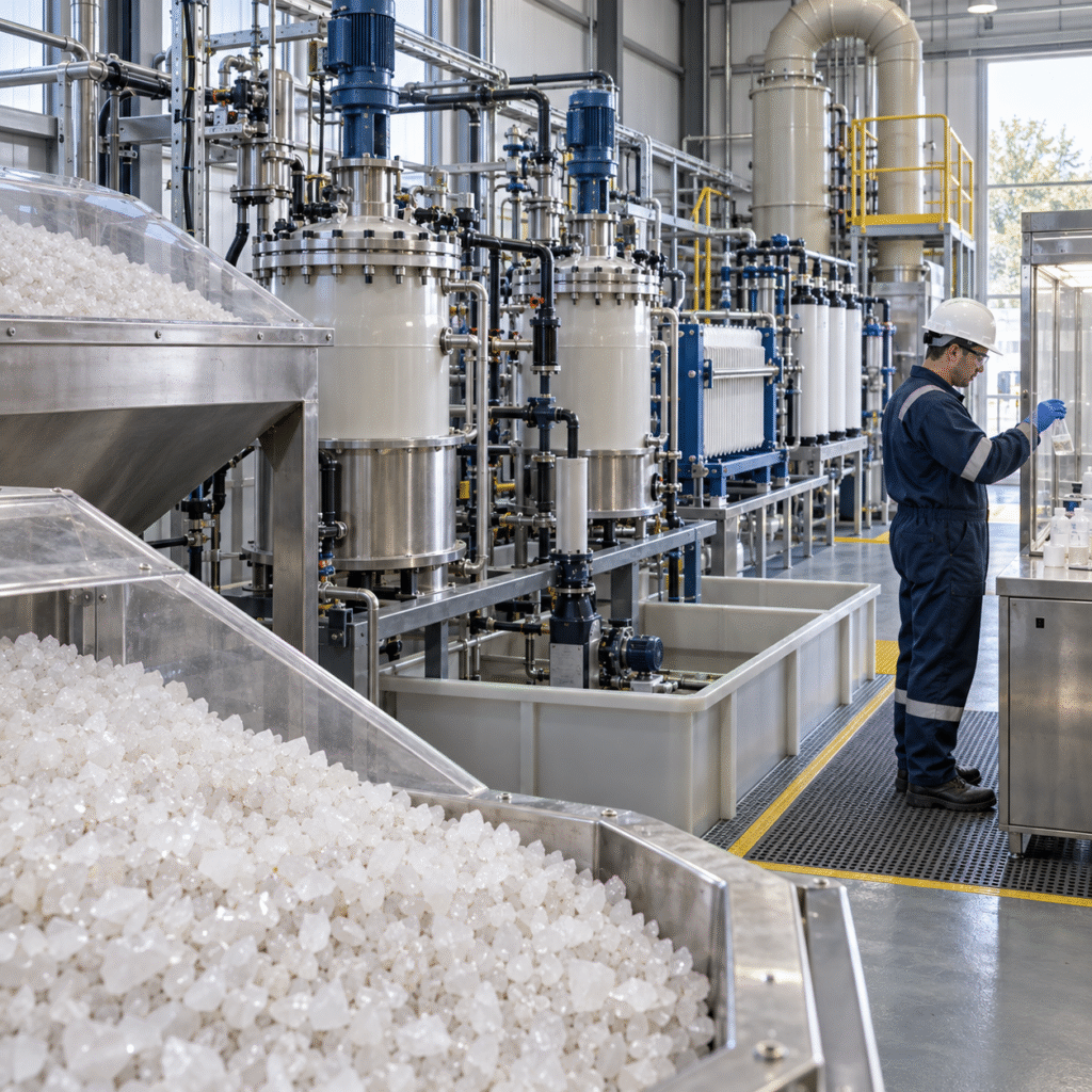 Closed high-purity quartz purification line with hydrochloric acid reactors and filtration