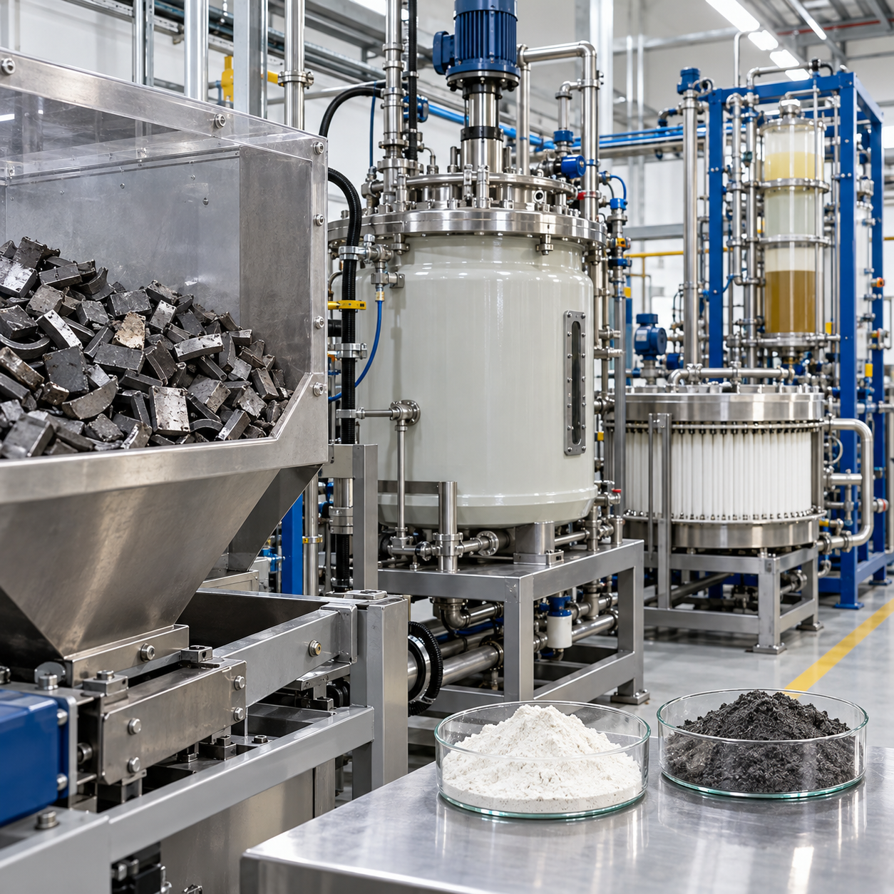 Closed-loop pilot recovering rare earths from NdFeB magnet scrap with hydrochloric acid