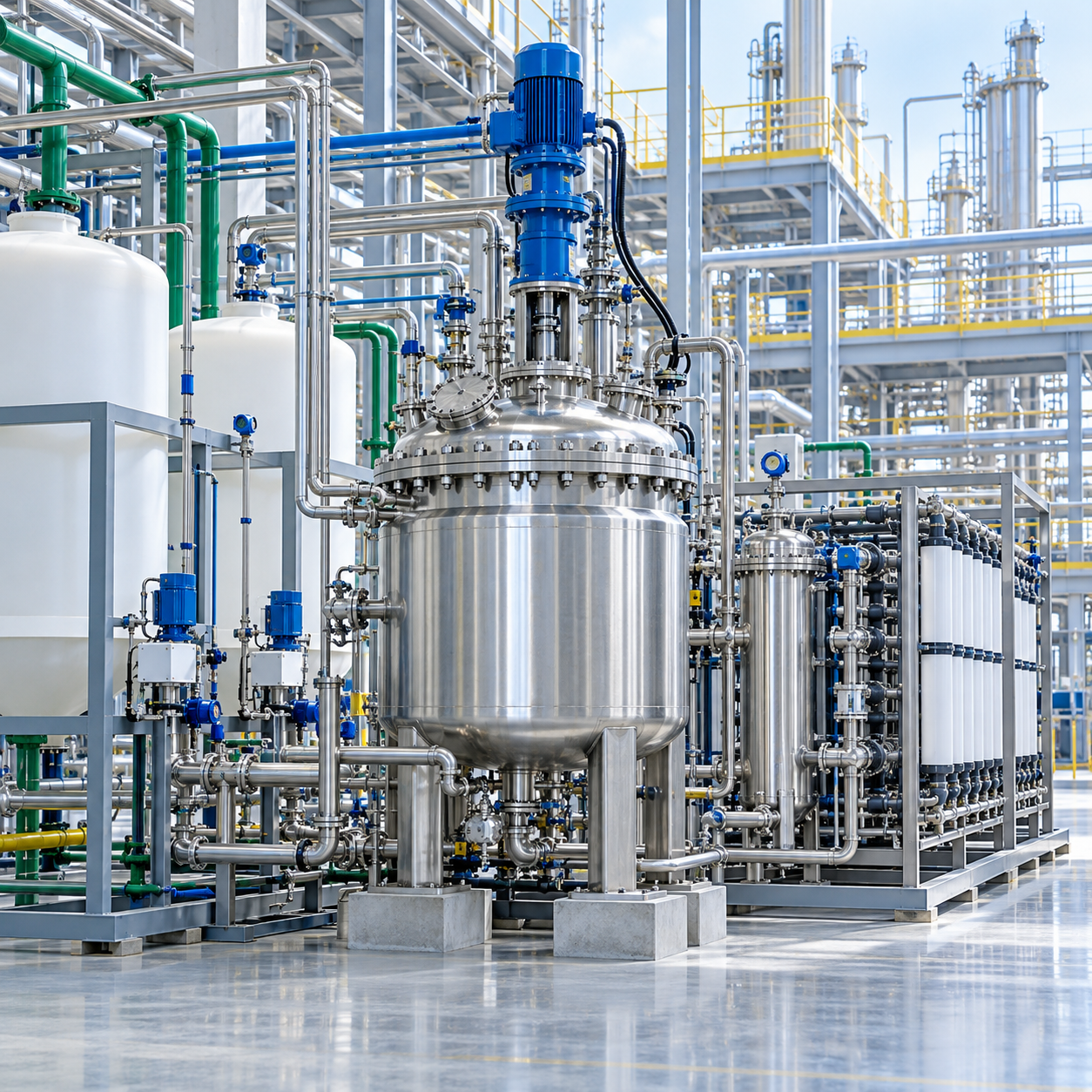 Cyclohexanone ammoximation unit with controlled hydrogen peroxide dosing reactor and membrane filtration