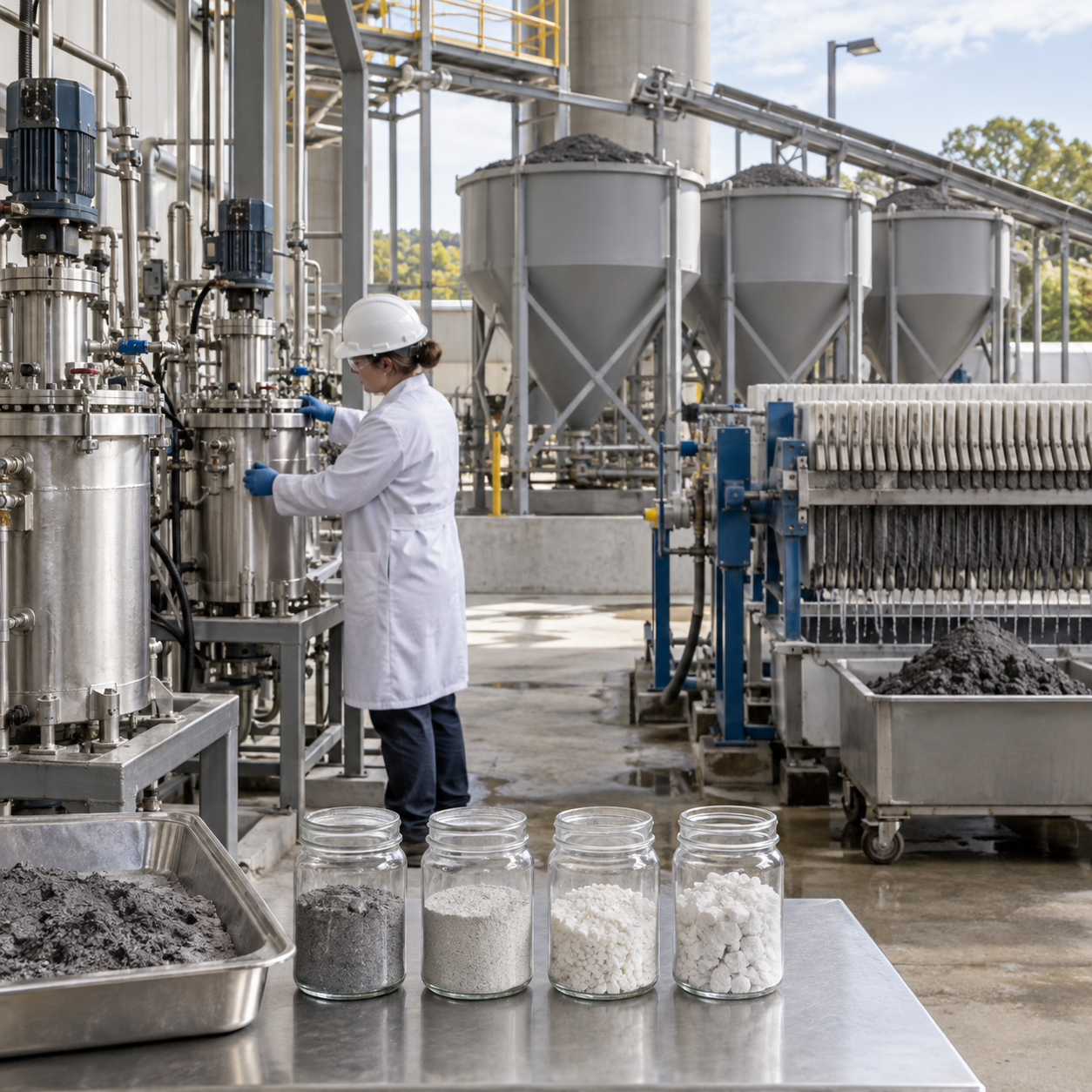 Sewage sludge ash phosphorus recovery pilot evaluating nitric acid extraction