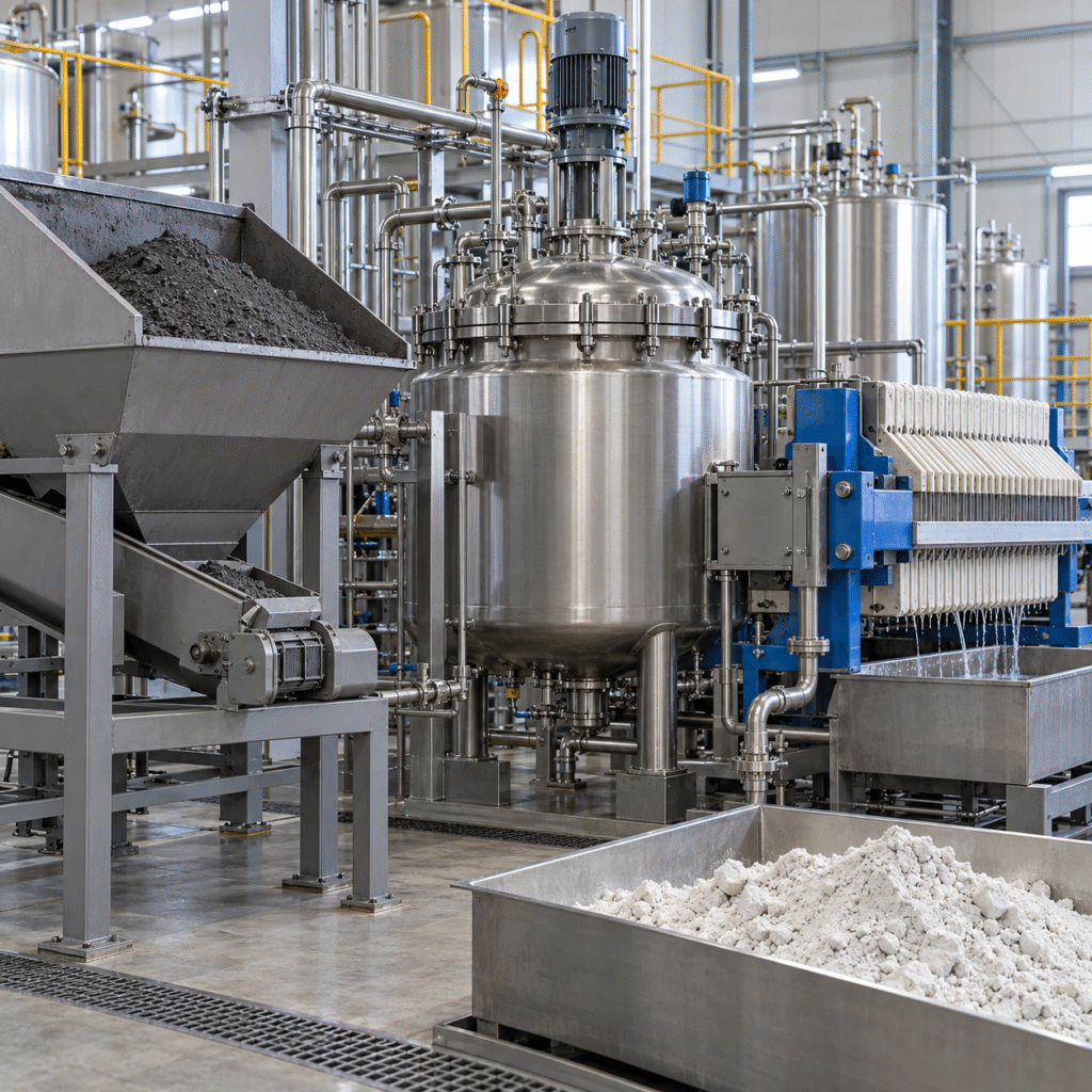 Closed pilot line recovering bismuth from blast furnace dust with oxalic-acid-based leaching
