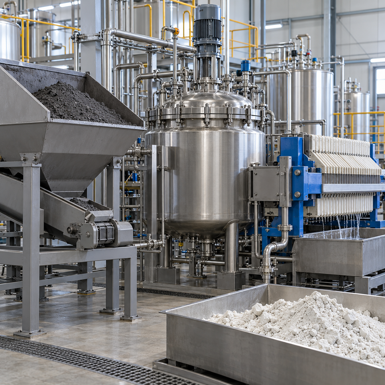 Closed pilot line recovering bismuth from blast furnace dust with oxalic-acid-based leaching