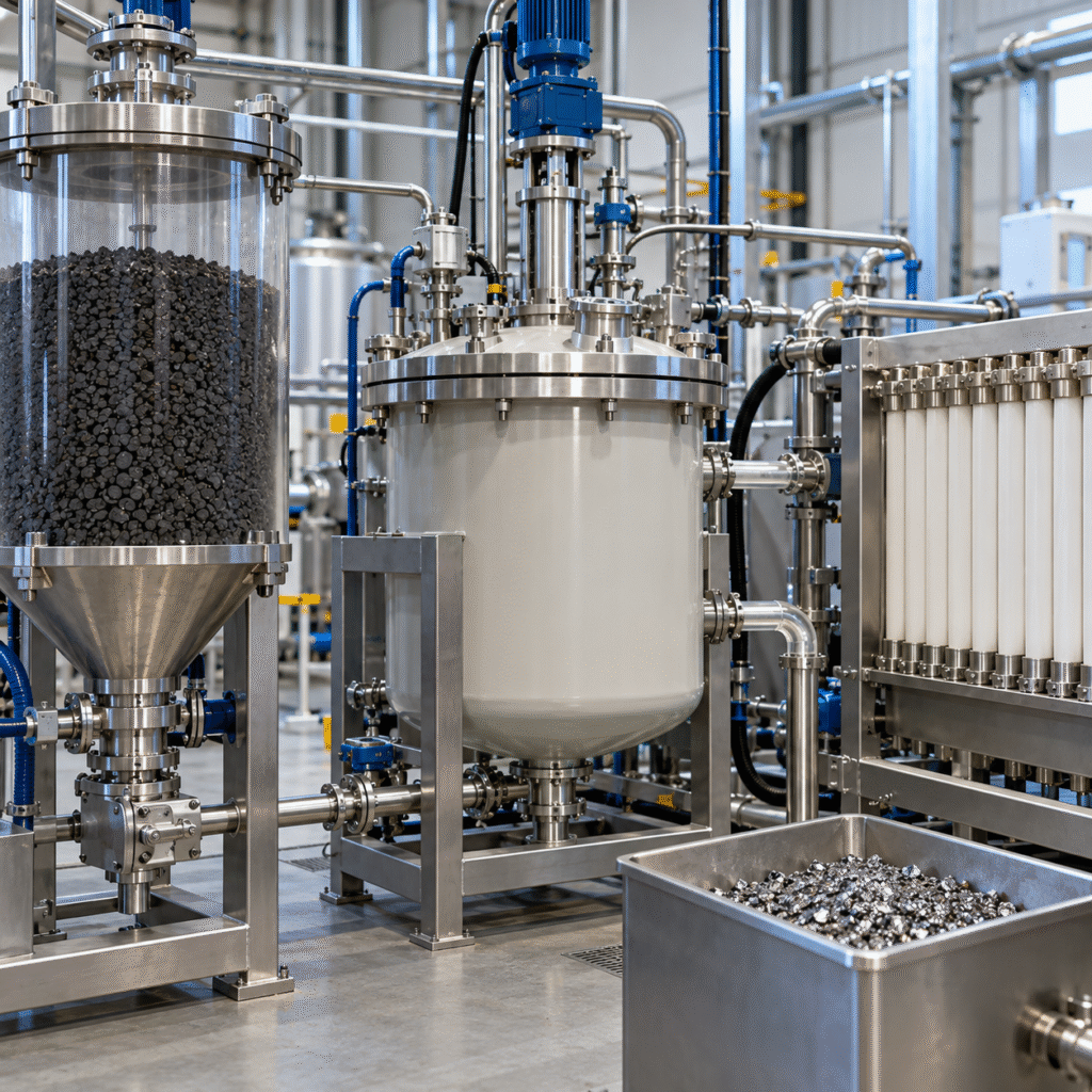 Closed pilot leaching system recovering platinum from spent refinery catalyst with oxalic acid