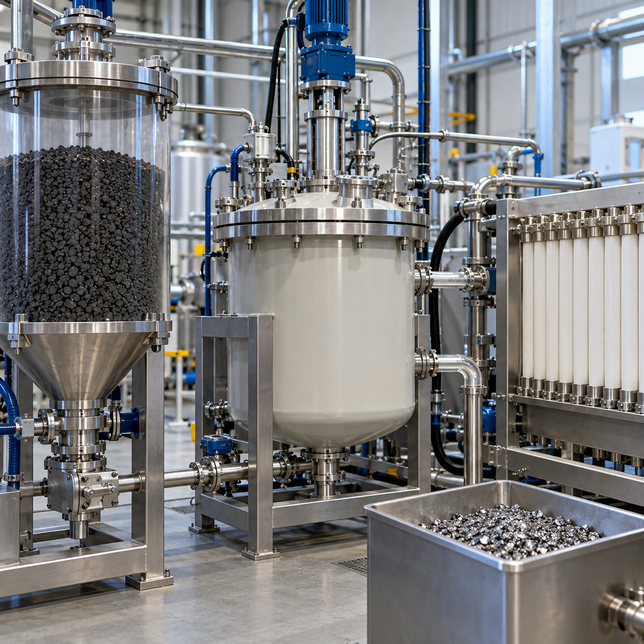 Closed pilot leaching system recovering platinum from spent refinery catalyst with oxalic acid