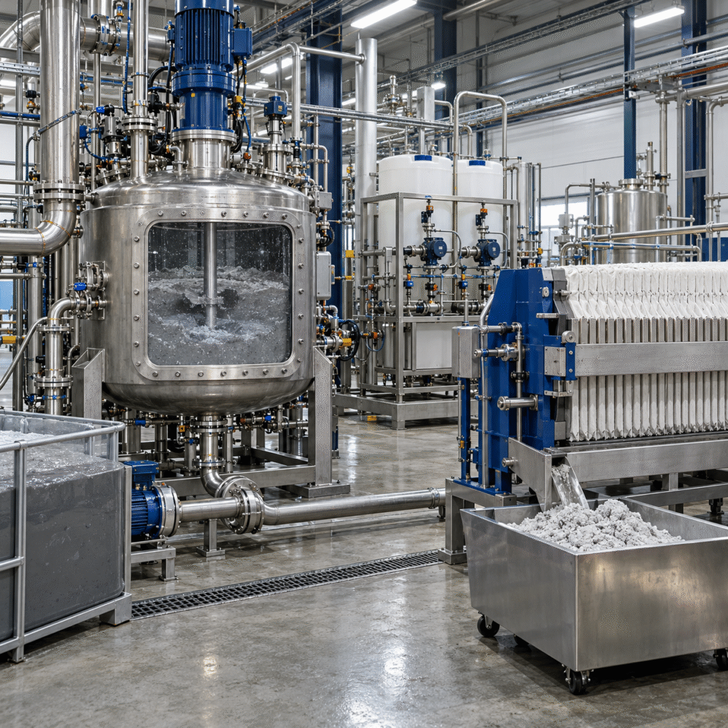 Enclosed hydrometallurgical pilot extracting tin from zinc leaching residue with oxalic acid