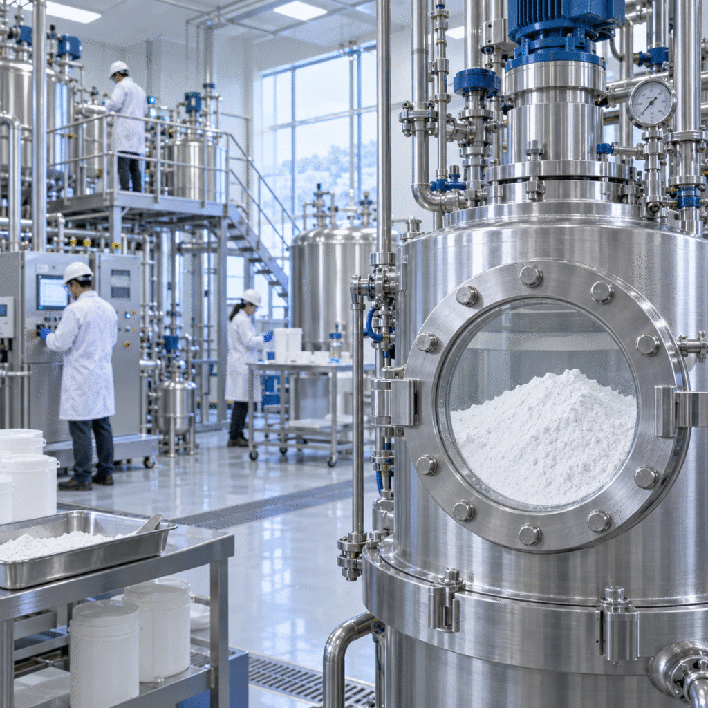 Pilot reactor producing titanium dioxide powder with controlled oxalic acid chemistry